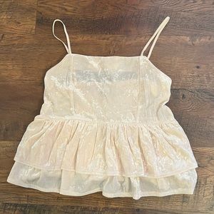 NWT American Eagle cream velvet tank top. Size medium.